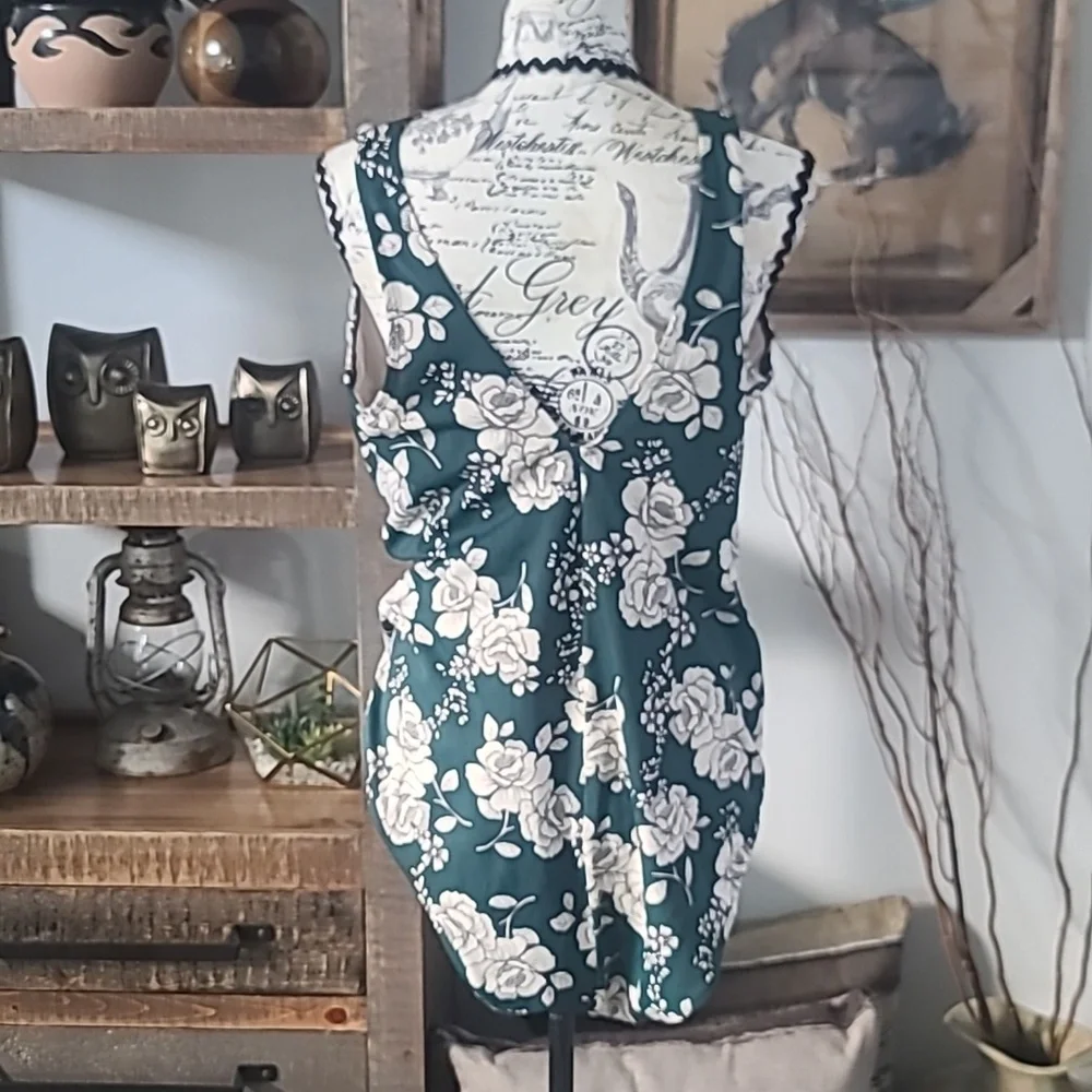 Adore Me Floral Twist-Front Green Women's Swim Suit